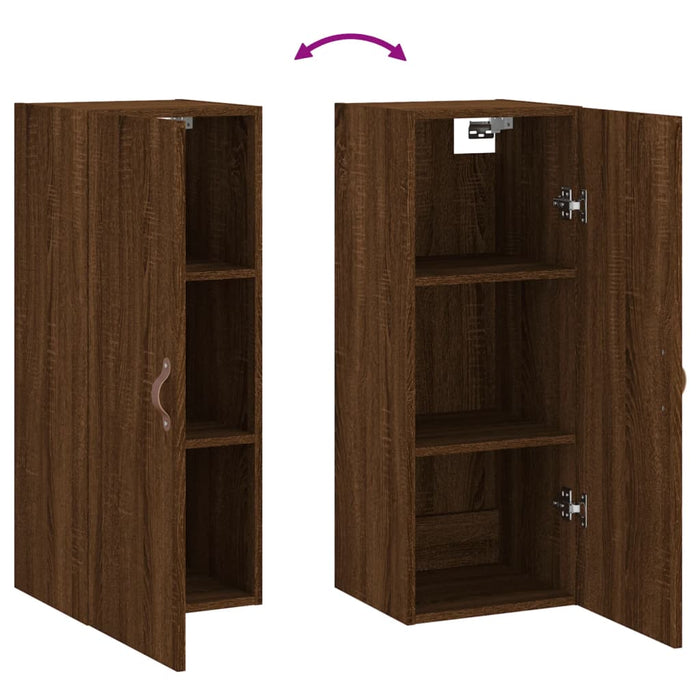 Dulap montat pe perete, stejar maro, 34,5x34x90 cm WALTI
