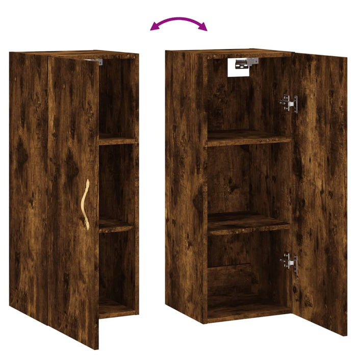 Dulap montat pe perete, stejar fumuriu, 34,5x34x90 cm WALTI