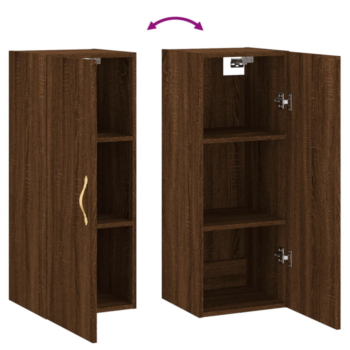 Dulap montat pe perete, stejar maro, 34,5x34x90 cm WALTI
