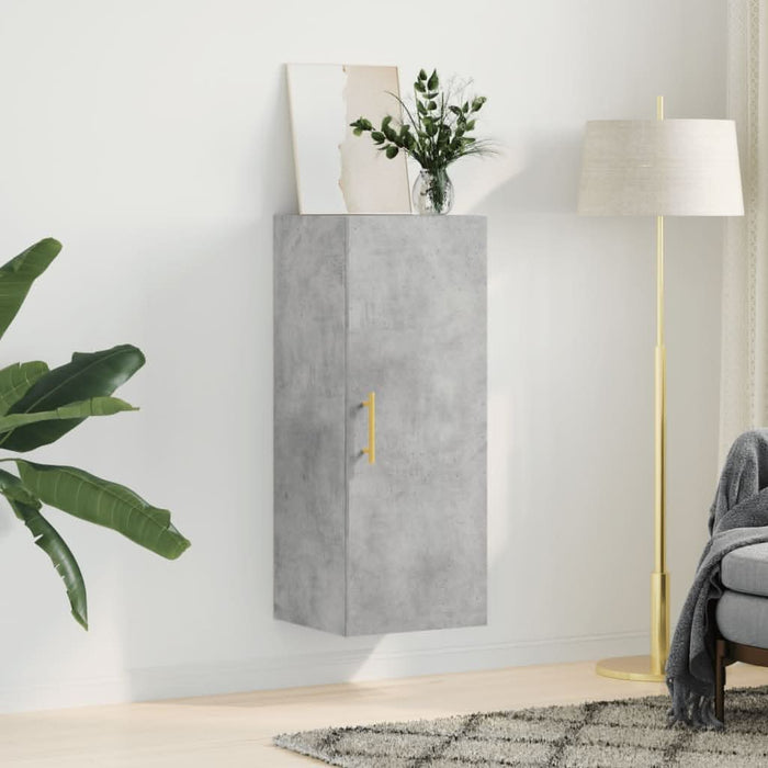 Dulap montat pe perete, gri beton, 34,5x34x90 cm - WALTI WALTI