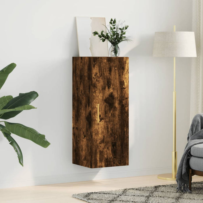 Dulap montat pe perete, stejar fumuriu, 34,5x34x90 cm - WALTI WALTI