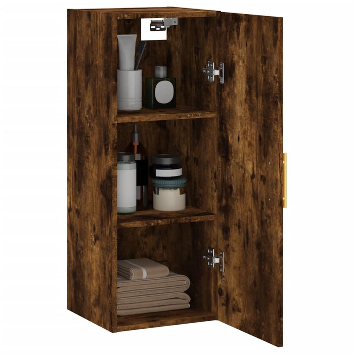 Dulap montat pe perete, stejar fumuriu, 34,5x34x90 cm - WALTI WALTI