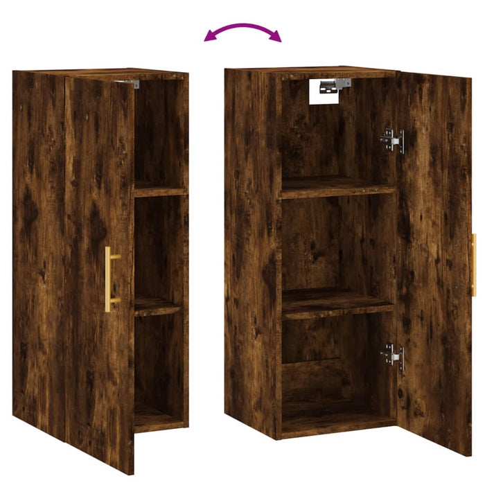 Dulap montat pe perete, stejar fumuriu, 34,5x34x90 cm - WALTI WALTI