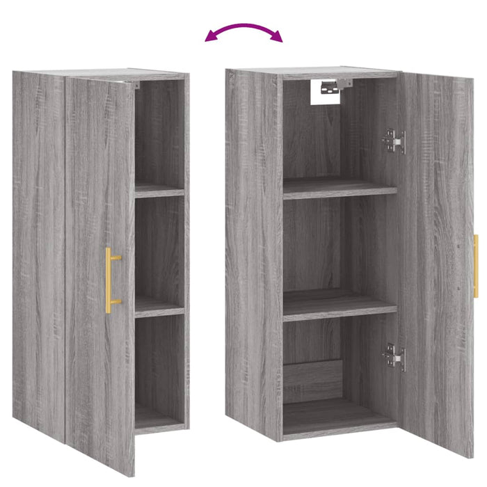 Dulap montat pe perete, gri sonoma, 34,5x34x90 cm - WALTI WALTI