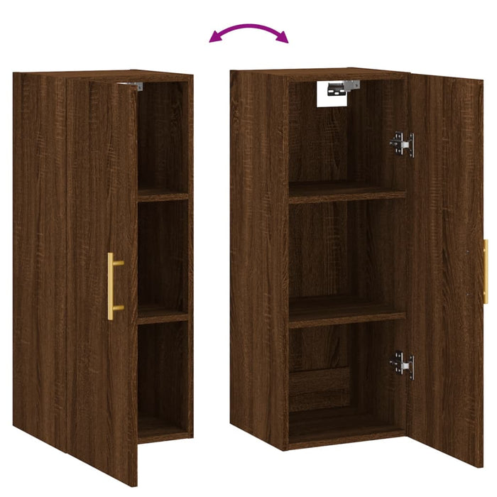Dulap montat pe perete, stejar maro, 34,5x34x90 cm WALTI