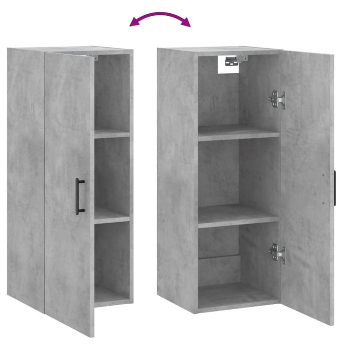 Dulap montat pe perete, gri beton, 34,5x34x90 cm - WALTI WALTI