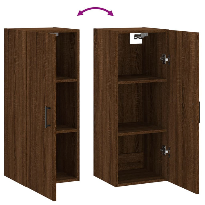 Dulap montat pe perete, stejar maro, 34,5x34x90 cm WALTI