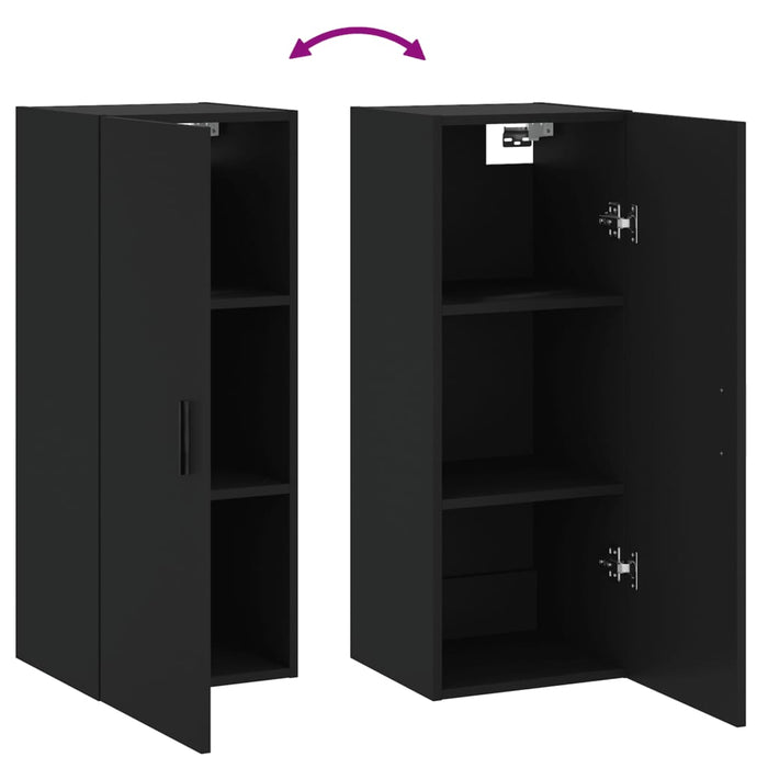 Dulap montat pe perete, negru, 34,5x34x90 cm WALTI