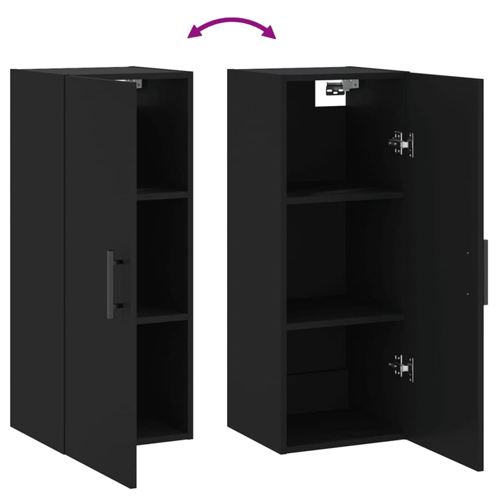 Dulap montat pe perete, negru, 34,5x34x90 cm WALTI
