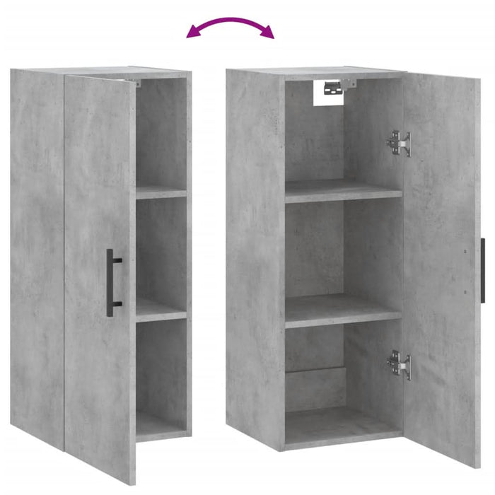 Dulap montat pe perete, gri beton, 34,5x34x90 cm - WALTI WALTI