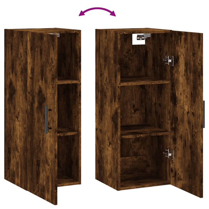 Dulap montat pe perete, stejar fumuriu, 34,5x34x90 cm - WALTI WALTI