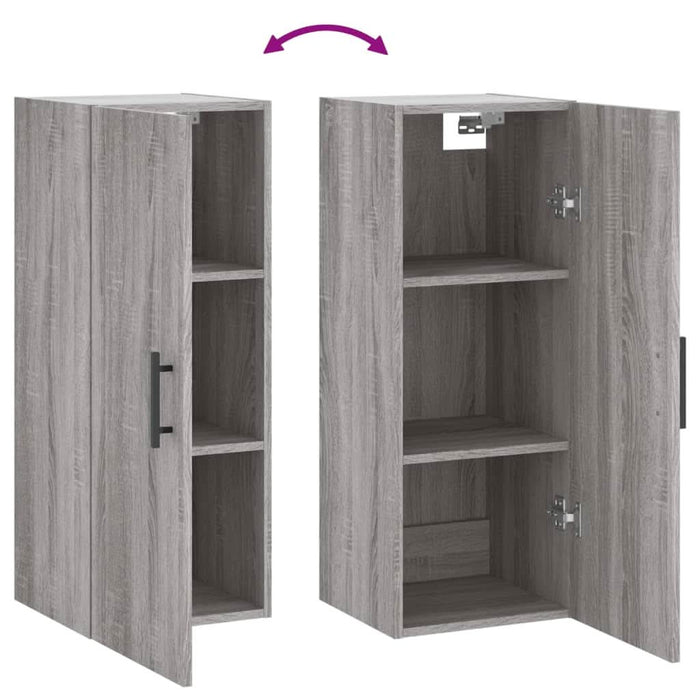 Dulap montat pe perete, gri sonoma, 34,5x34x90 cm - WALTI WALTI