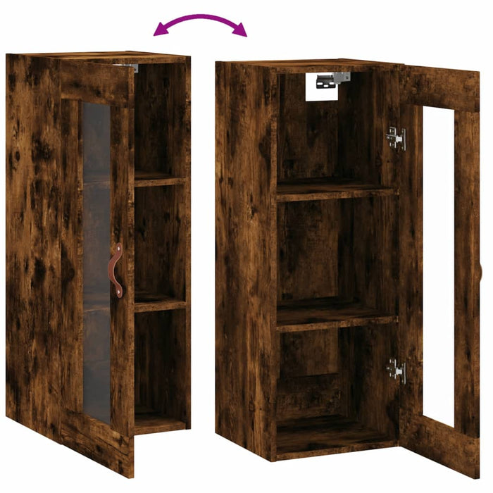 Dulap montat pe perete, stejar fumuriu, 34,5x34x90 cm WALTI