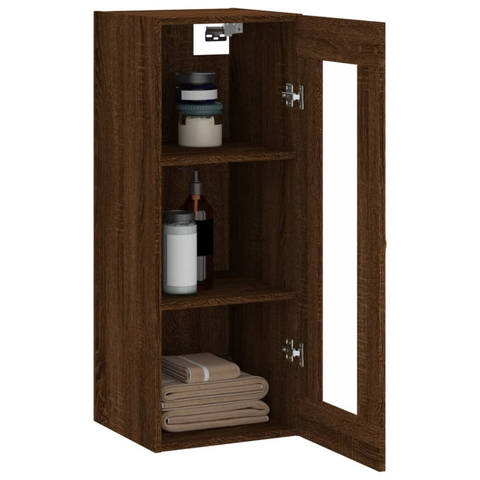 Dulap montat pe perete, stejar maro, 34,5x34x90 cm WALTI