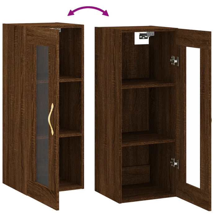 Dulap montat pe perete, stejar maro, 34,5x34x90 cm WALTI