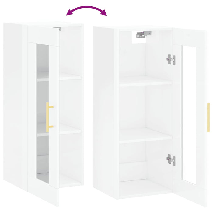 Dulap montat pe perete, alb extralucios, 34,5x34x90 cm WALTI