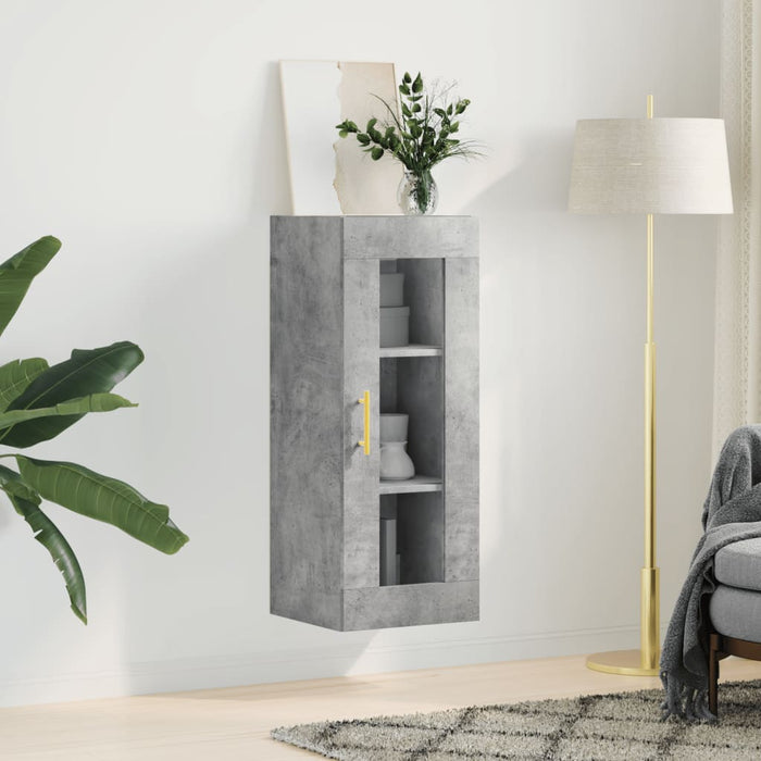 Dulap montat pe perete, gri beton, 34,5x34x90 cm WALTI