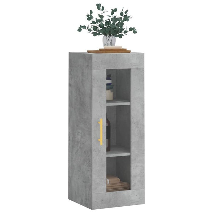 Dulap montat pe perete, gri beton, 34,5x34x90 cm WALTI