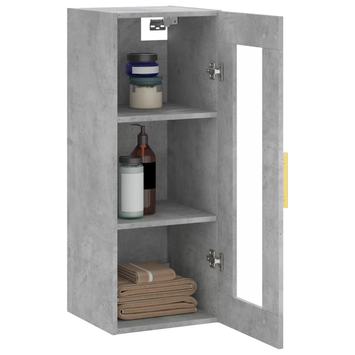 Dulap montat pe perete, gri beton, 34,5x34x90 cm WALTI