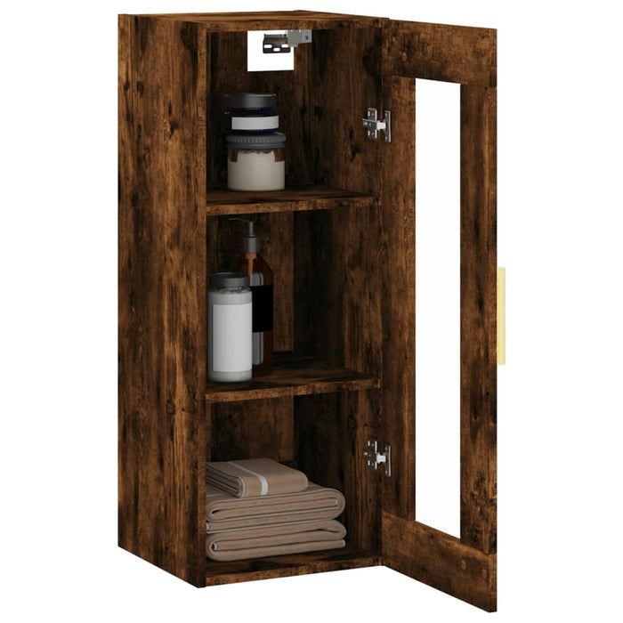 Dulap montat pe perete, stejar fumuriu, 34,5x34x90 cm - WALTI WALTI