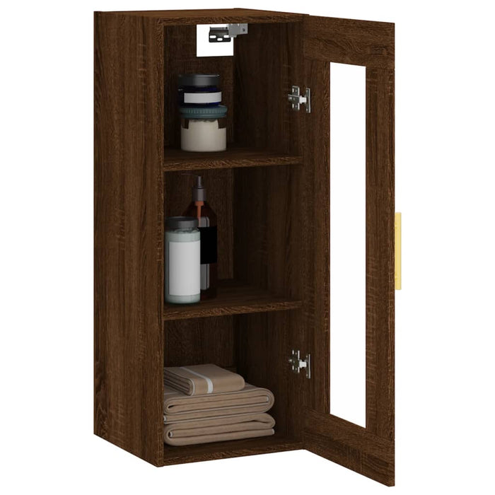 Dulap montat pe perete, stejar maro, 34,5x34x90 cm WALTI