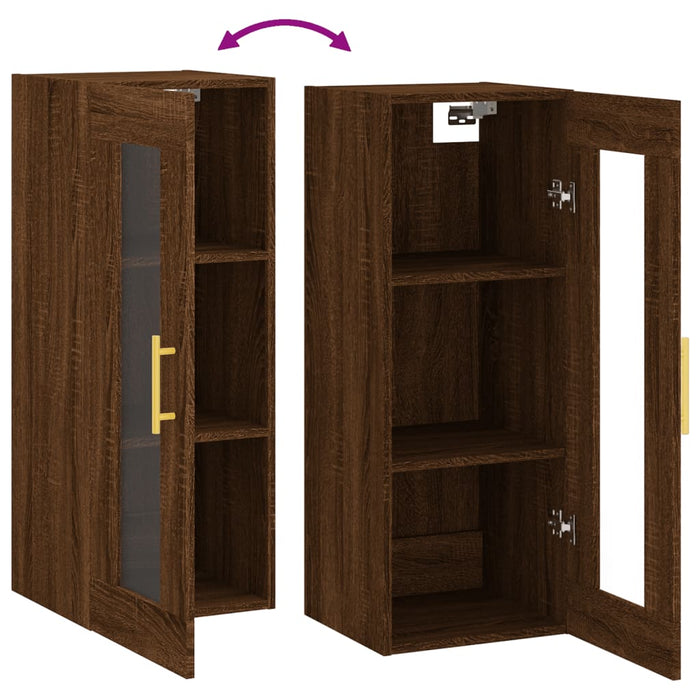 Dulap montat pe perete, stejar maro, 34,5x34x90 cm WALTI