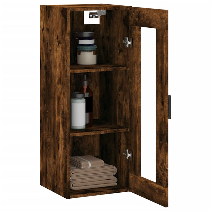 Dulap montat pe perete, stejar fumuriu, 34,5x34x90 cm WALTI