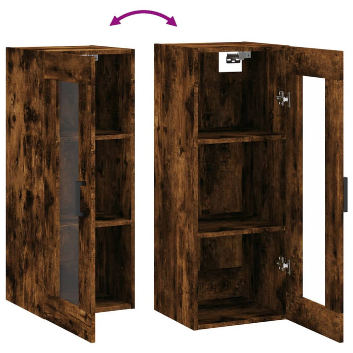 Dulap montat pe perete, stejar fumuriu, 34,5x34x90 cm WALTI