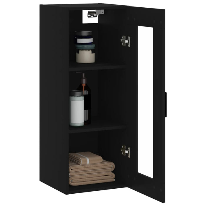 Dulap montat pe perete, negru, 34,5x34x90 cm WALTI