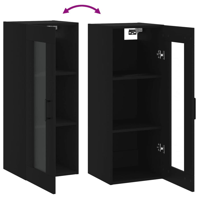 Dulap montat pe perete, negru, 34,5x34x90 cm WALTI