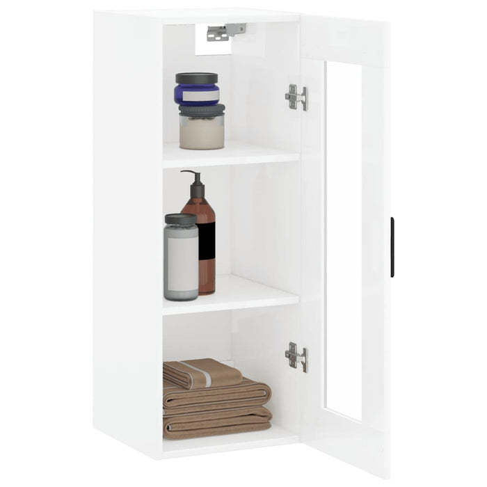 Dulap montat pe perete, alb extralucios, 34,5x34x90 cm WALTI