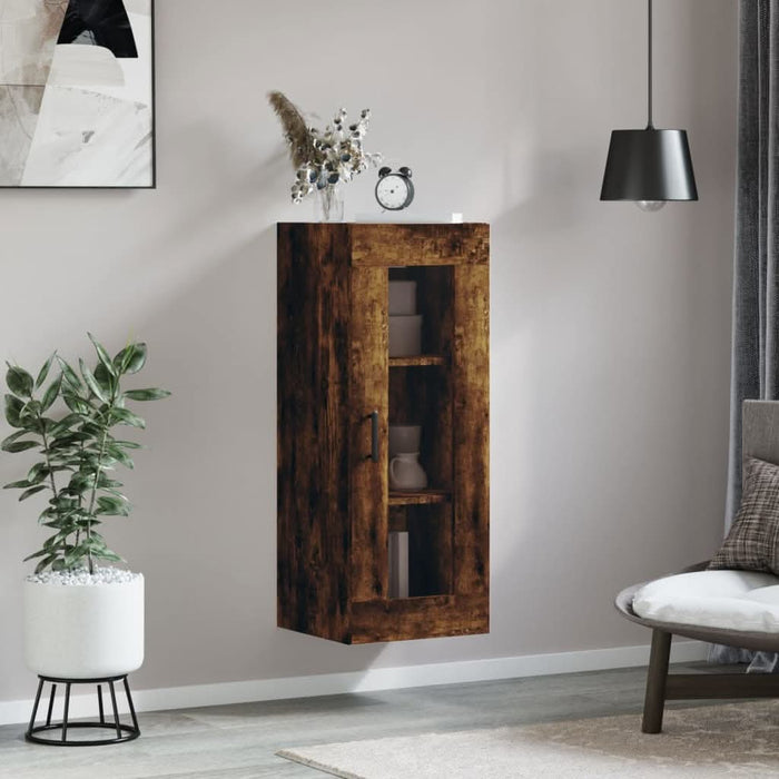 Dulap montat pe perete, stejar fumuriu, 34,5x34x90 cm - WALTI WALTI