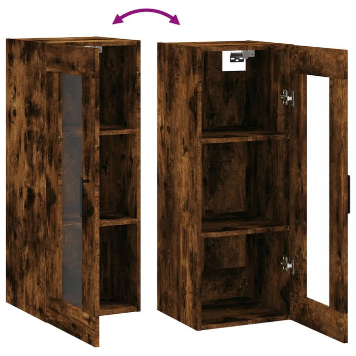 Dulap montat pe perete, stejar fumuriu, 34,5x34x90 cm - WALTI WALTI