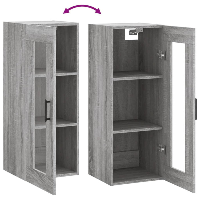 Dulap montat pe perete, gri sonoma, 34,5x34x90 cm - WALTI WALTI
