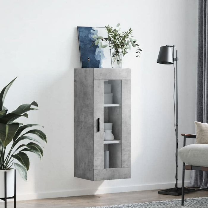 Dulap montat pe perete, gri beton, 34,5x34x90 cm - WALTI WALTI