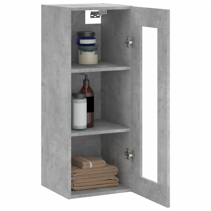 Dulap montat pe perete, gri beton, 34,5x34x90 cm - WALTI WALTI