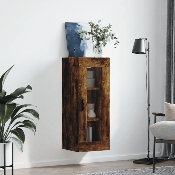 Dulap montat pe perete, stejar fumuriu, 34,5x34x90 cm - WALTI WALTI