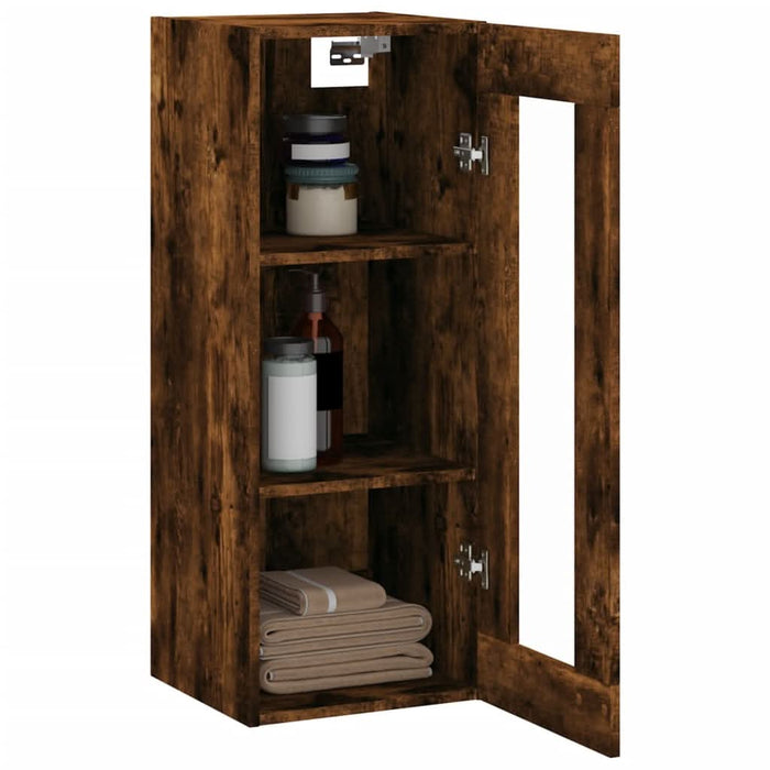 Dulap montat pe perete, stejar fumuriu, 34,5x34x90 cm - WALTI WALTI