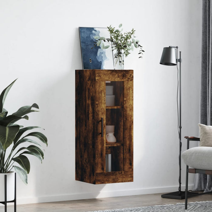 Dulap montat pe perete, stejar fumuriu, 34,5x34x90 cm WALTI