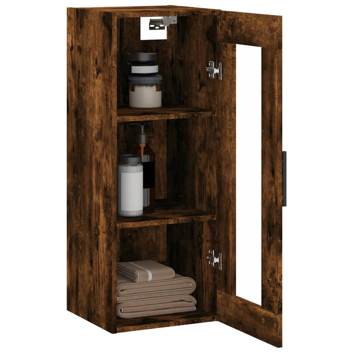 Dulap montat pe perete, stejar fumuriu, 34,5x34x90 cm WALTI