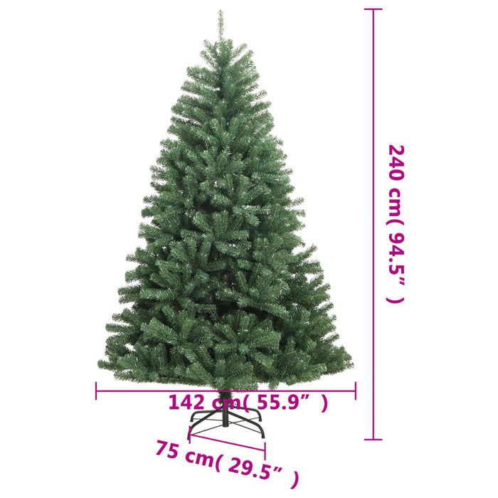 Brad de Crăciun artificial cu suport și balamale, verde, 240 cm - WALTI WALTI