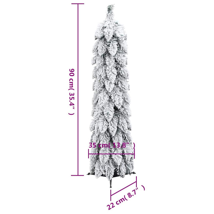 Brad de Crăciun artificial pre-iluminat 45 LED-uri/zăpadă 90 cm - WALTI WALTI