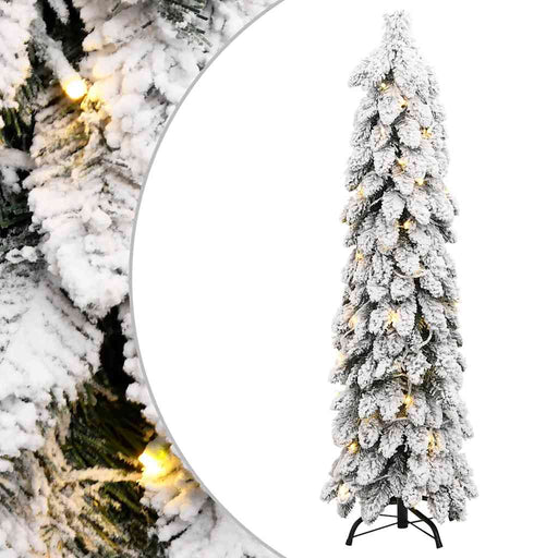 Brad de Crăciun artificial pre-iluminat 80 LED-uri/zăpadă 150cm - WALTI WALTI
