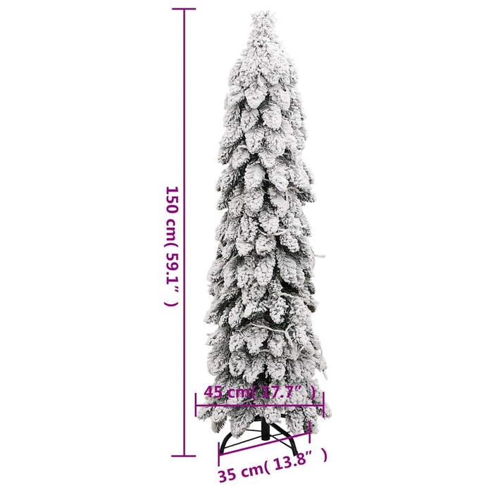 Brad de Crăciun artificial pre-iluminat 80 LED-uri/zăpadă 150cm - WALTI WALTI