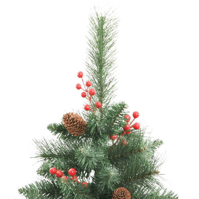 Pom Crăciun artificial cu balamale, conuri, fructe roșii 210 cm WALTI