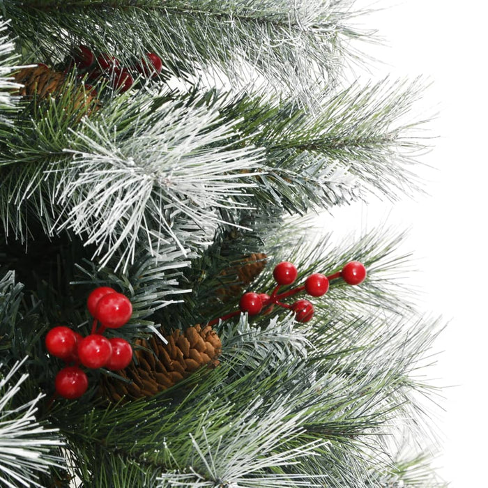 Pom Crăciun artificial cu balamale, conuri, fructe roșii 120 cm - WALTI WALTI