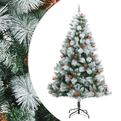 Pom Crăciun artificial cu balamale, conuri, fructe roșii 210 cm - WALTI WALTI