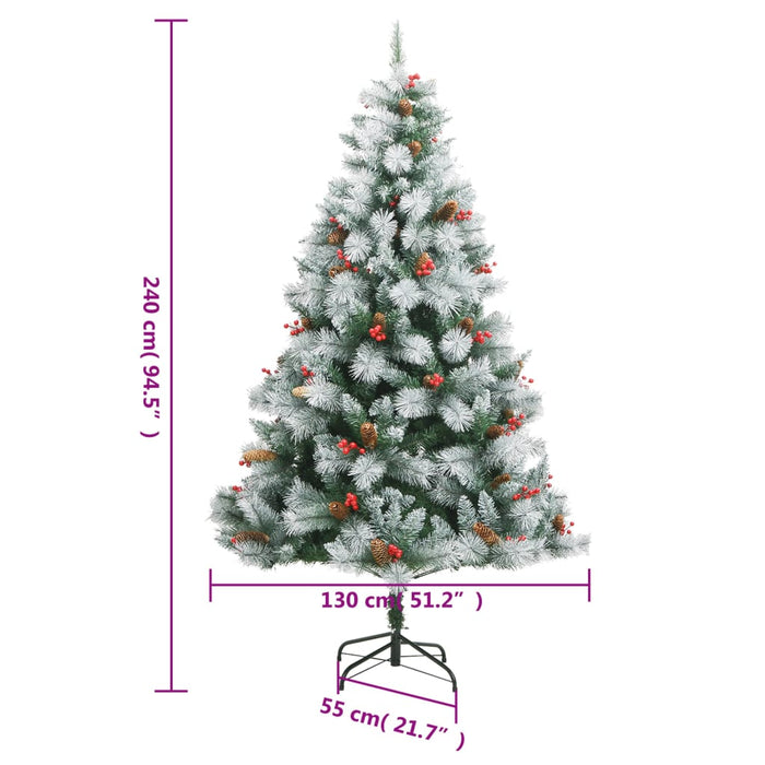 Pom Crăciun artificial cu balamale, conuri, fructe roșii 240 cm - WALTI WALTI