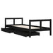 Cadru pat copii cu sertare, negru, 80x200 cm, lemn masiv de pin - WALTI WALTI