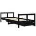 Cadru pat copii cu sertare, negru, 80x200 cm, lemn masiv de pin - WALTI WALTI